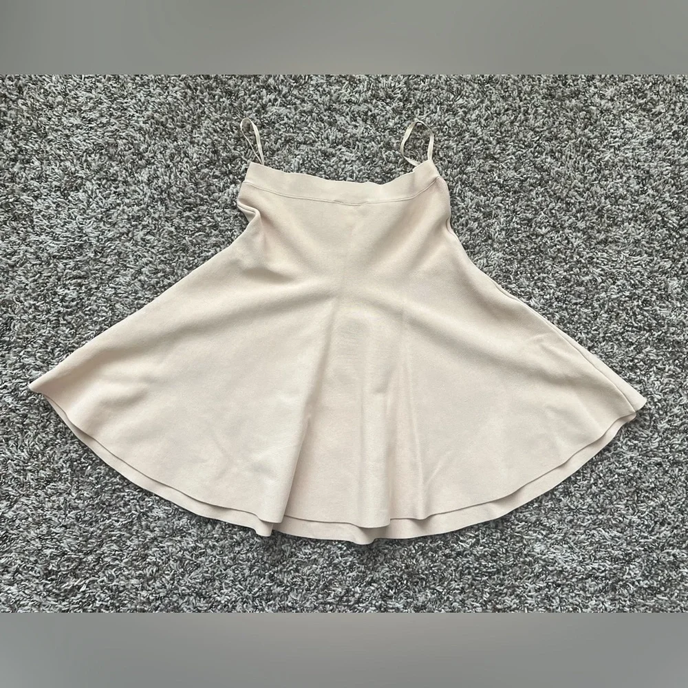 BCBGMaxazria Nude Ingrid A-Line Mini Short Skirt Womens XS (0743)